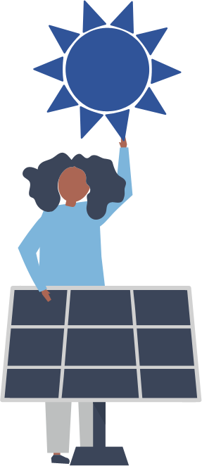 Person with solar panel